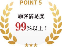 point05_顧客満足度99％以上！